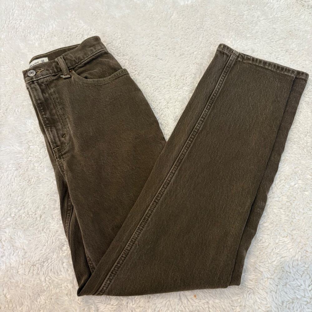 Abercrombie&Fitch Womens HR 90 Straight Brown Jeans 00s Preppy Casual Indie Boho